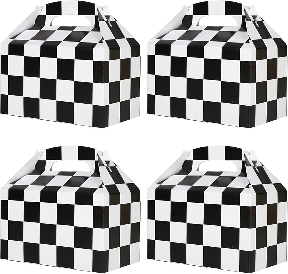 Racing Flag Gift Bags 24 Pcs Checkerboard Treat Box favor Snack Goody Cardboard Bag Perfect For G... | Amazon (US)