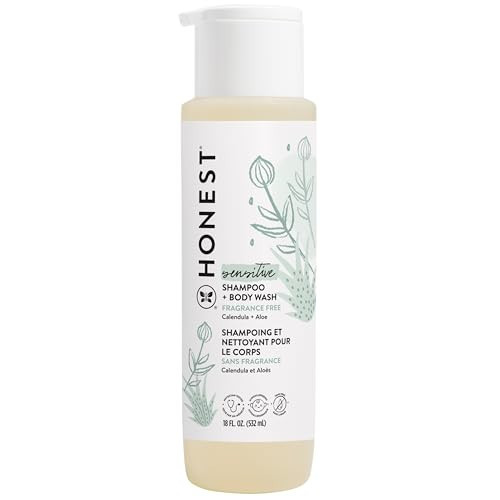 The Honest Company 2-in-1 Cleansing Shampoo and Body Wash for Sensitive Skin, Gentle Tear-Free, Hypoallergenic with Naturally Derived Ingredients, Fragrance-Free, 18 fl oz | Amazon (US)