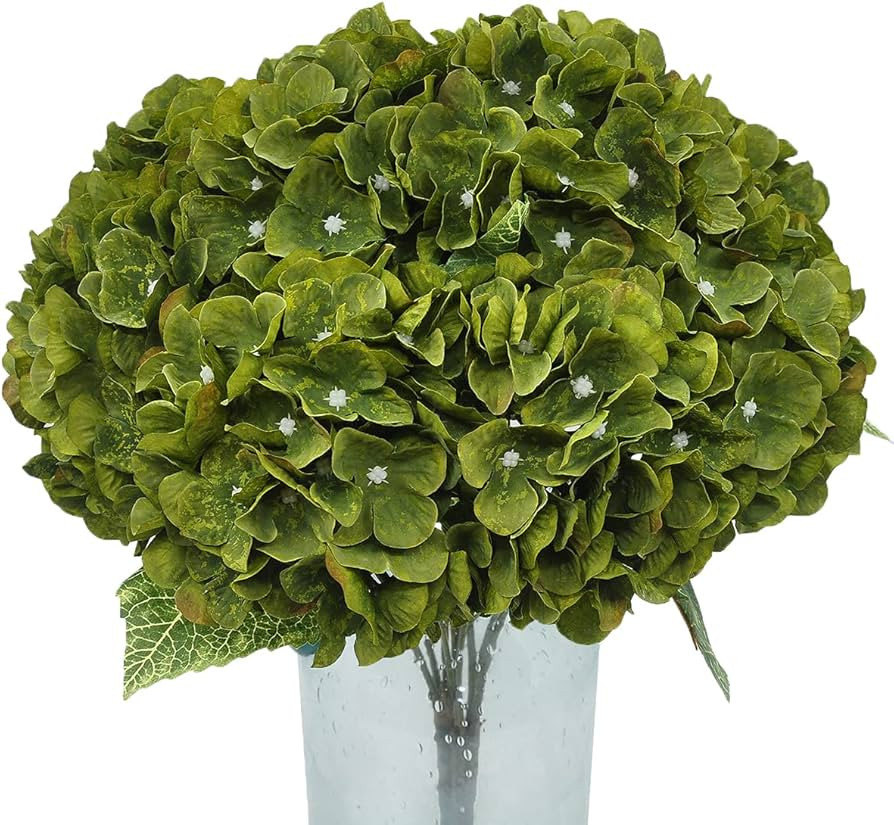 2Bouquets Artificial Fake Flowers Plants Silk Hydrangea Arrangements Wedding Bouquets Decorations... | Amazon (US)