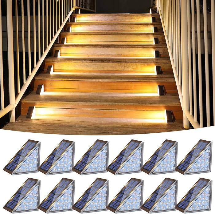 VOLISUN Solar Step Lights Outdoor Waterproof, LED Outdoor Stair Lights, Solar Step Light for Outs... | Amazon (US)