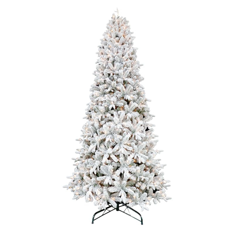(C11) Pre-Lit Flocked Telluride Pine Christmas Tree, 10' | At Home