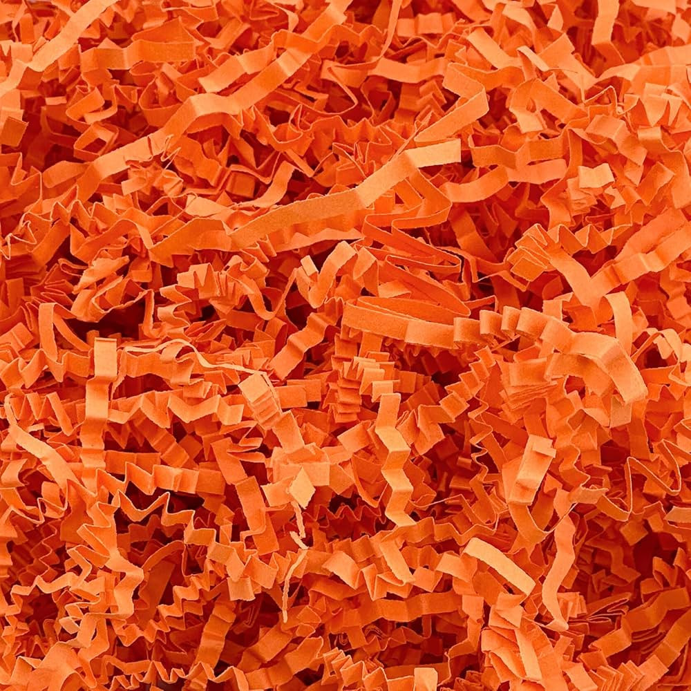 1LB Crinkle Cut Paper Shred Filler for Gift Box Bag and Basket On Halloween(Orange) | Amazon (US)