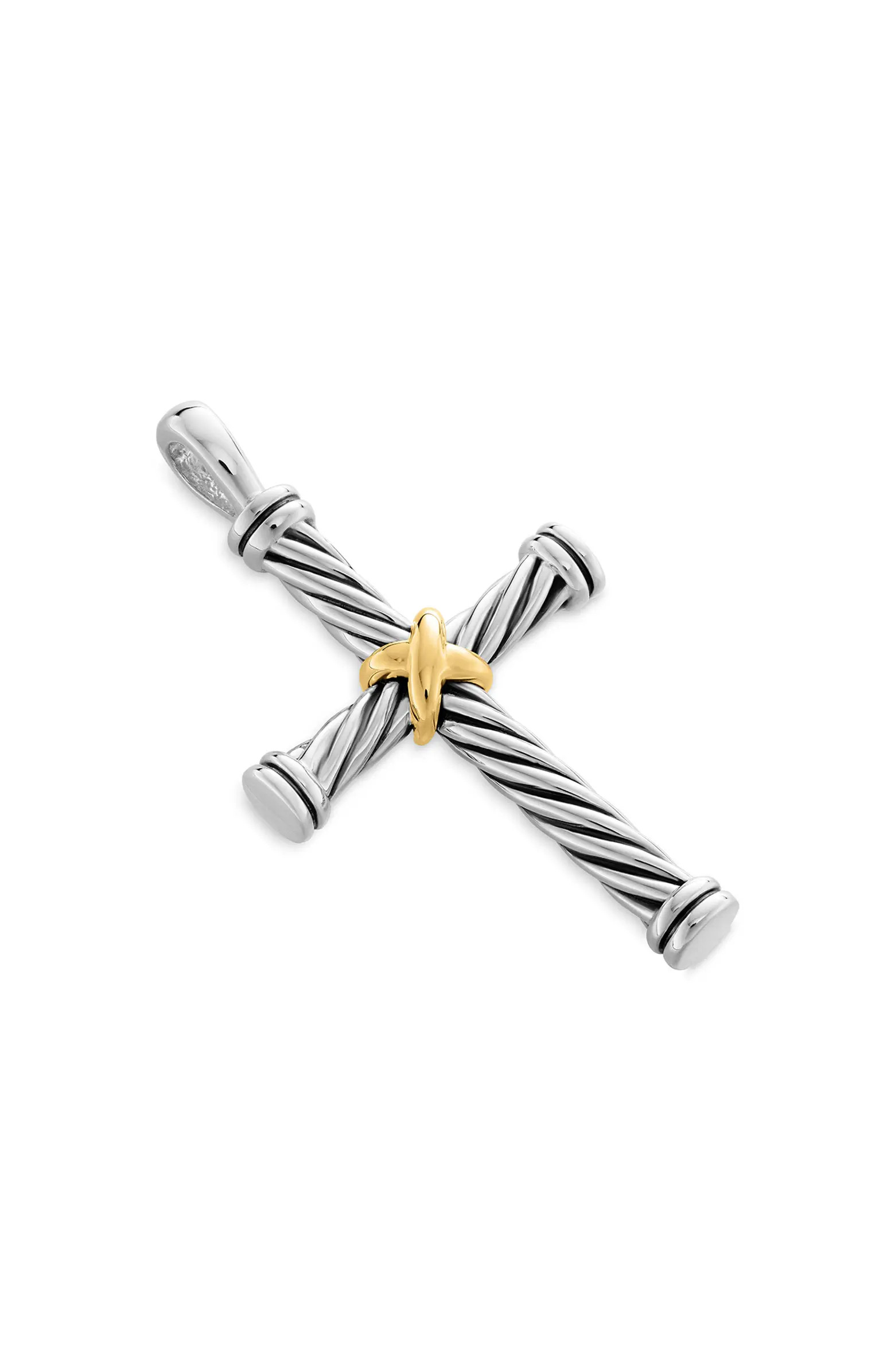 David Yurman Cable Cross Enhancer with 18K Gold | Nordstrom | Nordstrom