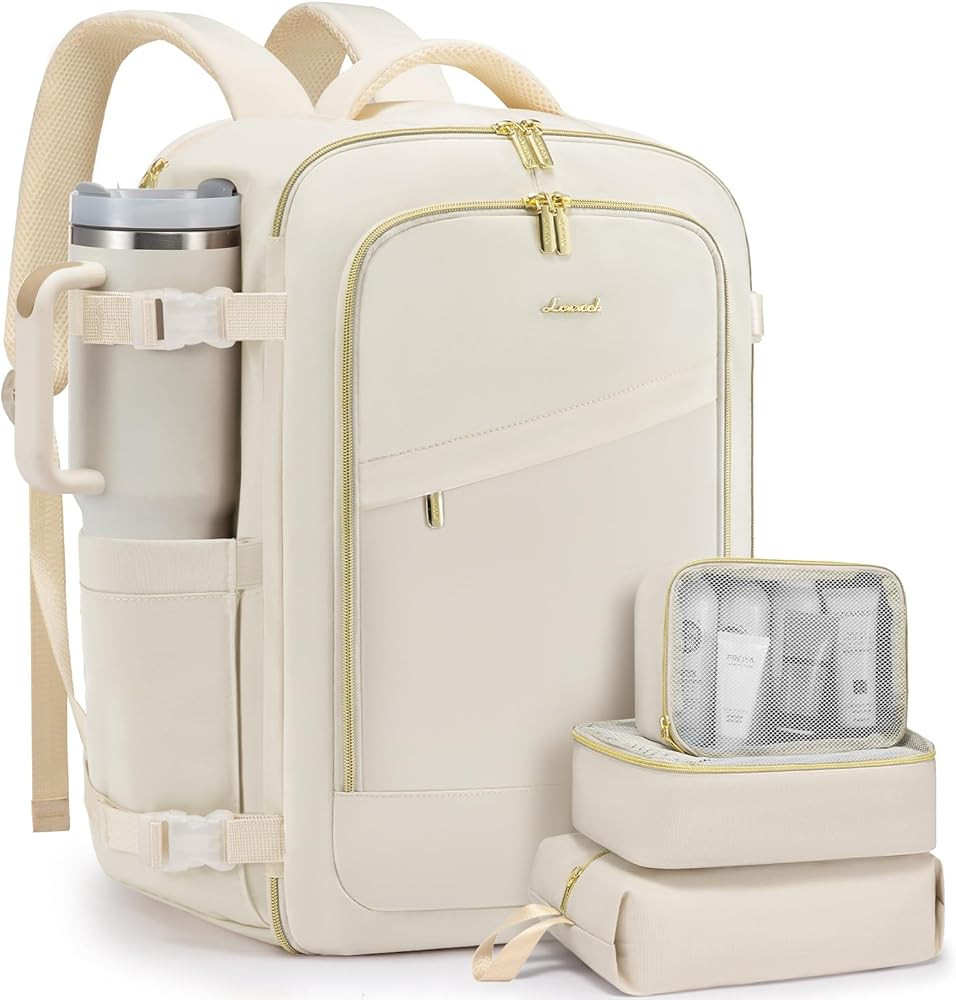 LOVEVOOK 40L Travel Backpack for Women, Carry On Flight Approved, Large Personal Item Bag, Fits 1... | Amazon (US)