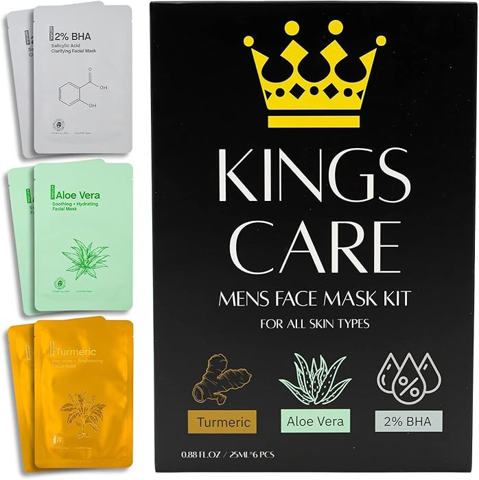 Mens Face Mask Skin Care Kit (6 Pack) - Skin Care for Men Face Masks for Hydrating, Brightening &... | Amazon (US)