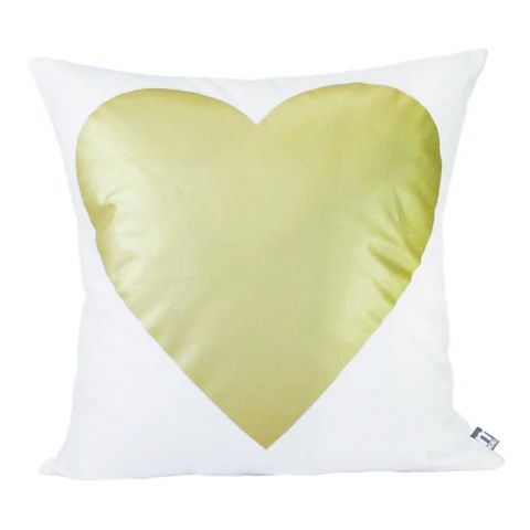 Heart Pillow Cover in Gold | Shop Dandy LLC