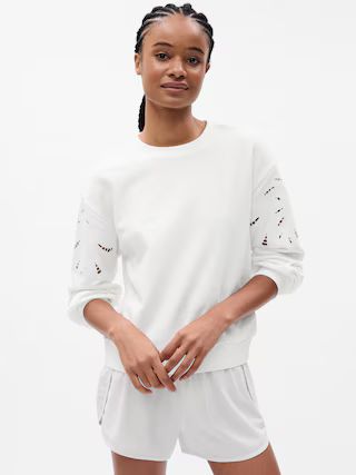 Vintage Soft Eyelet Sleeve Sweatshirt | Gap (US)