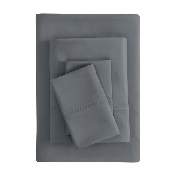 Mainstays Super Soft Brushed Microfiber Bed Sheet Set, Soothing Gray, Queen, 4 Piece | Walmart (US)