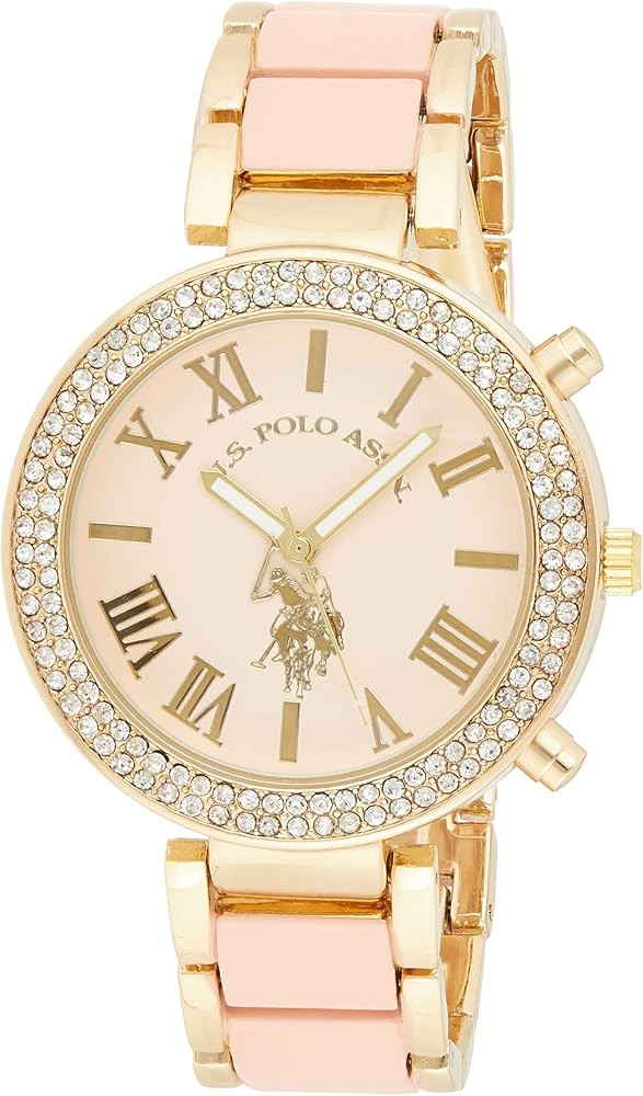 Women's USC40063 Gold-Tone and Pink Bracelet Watch | Amazon (US)