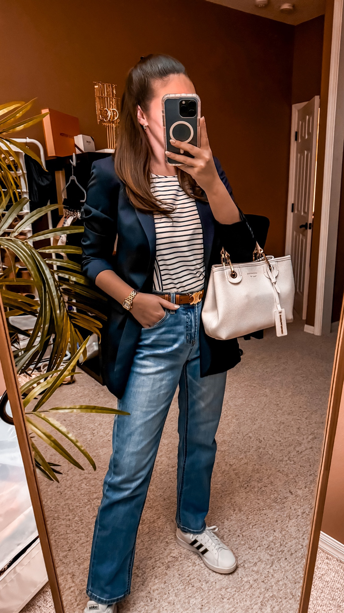 Mina Self Women's Linen Blazer – Lightweight 3/4 Sleeve Office Jacket For Summer 2024