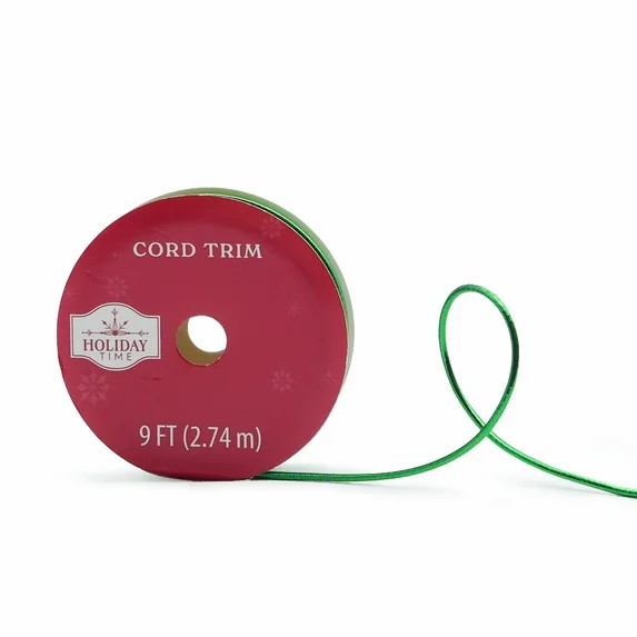Metallic Green Elastic Cord and Ribbon Trim, 9', by Holiday Time | Walmart (US)
