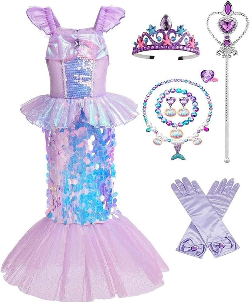 Dressy Daisy Little Toddler Girls Princess Mermaid Fancy Dress with Accessories Birthday Hallowee... | Amazon (US)