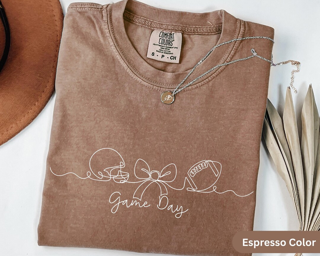 Comfort Colors® Game Day Shirt, Football Season Tee, Cute Bow College Football T-Shirt, Fall Spo... | Etsy (US)
