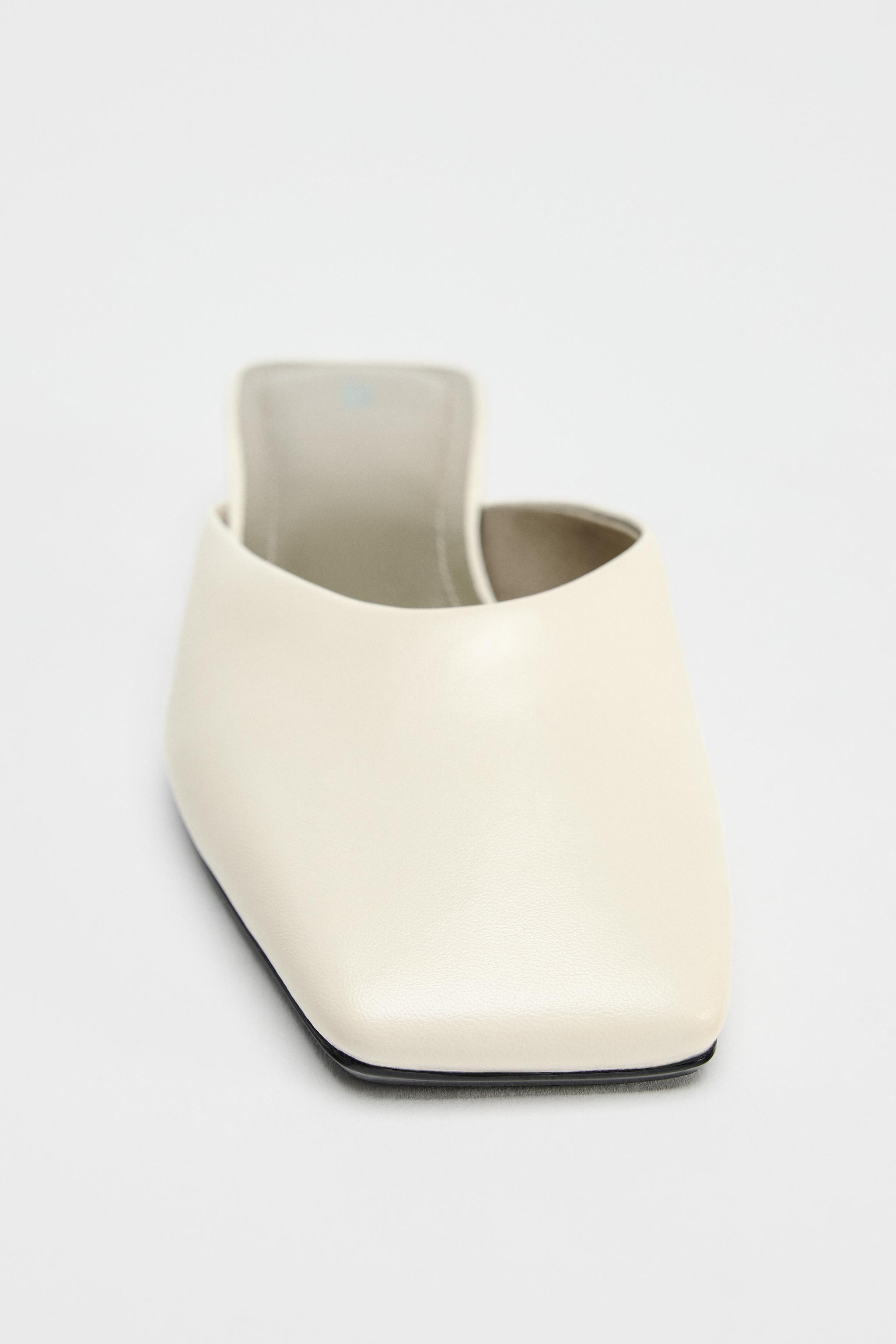 LEATHER HEELED MULES | Zara UK