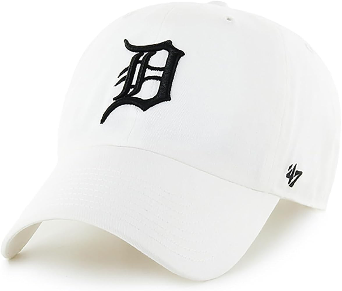 47 MLB White Team Color Primary Logo Clean Up Adjustable Strap Hat Cap, Adult One Size Fits All | Amazon (US)