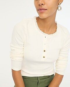 Ribbed ruffleneck henley | J.Crew Factory