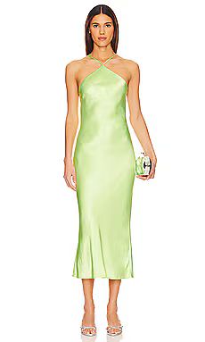 Lovers and Friends Adriana Midi Dress in Lime Green from Revolve.com | Revolve Clothing (Global)