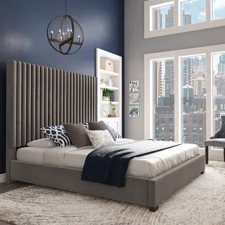 Aart Tufted Solid Wood and Upholstered Platform Bed by iNSPIRE Q Bold - Overstock - 35560742 | Bed Bath & Beyond