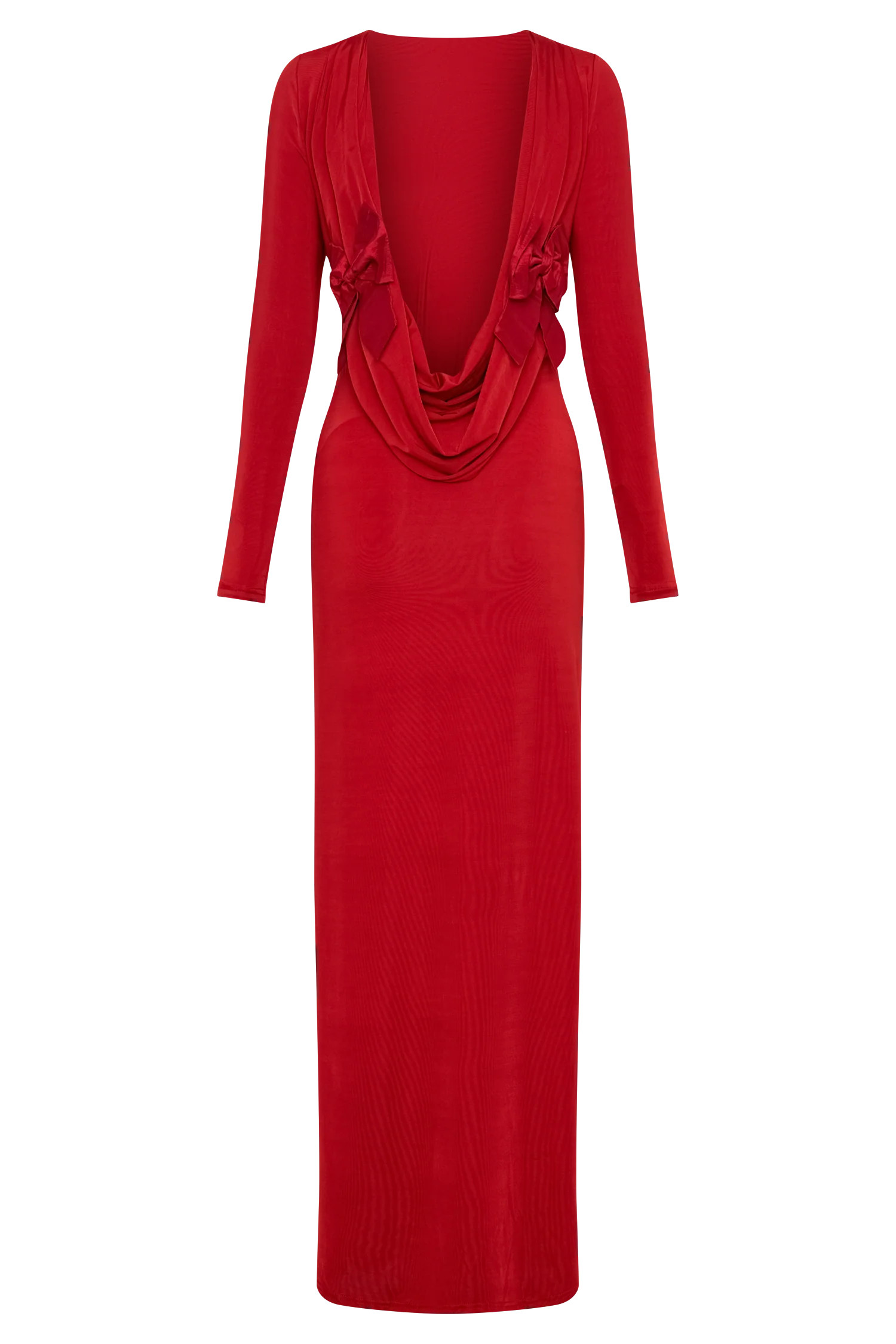 Bennett Slinky Long Sleeve Maxi Dress - Ruby | MESHKI US