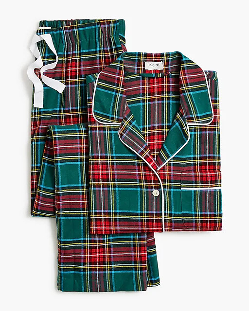 Long-sleeve tartan flannel pajama set | J.Crew Factory