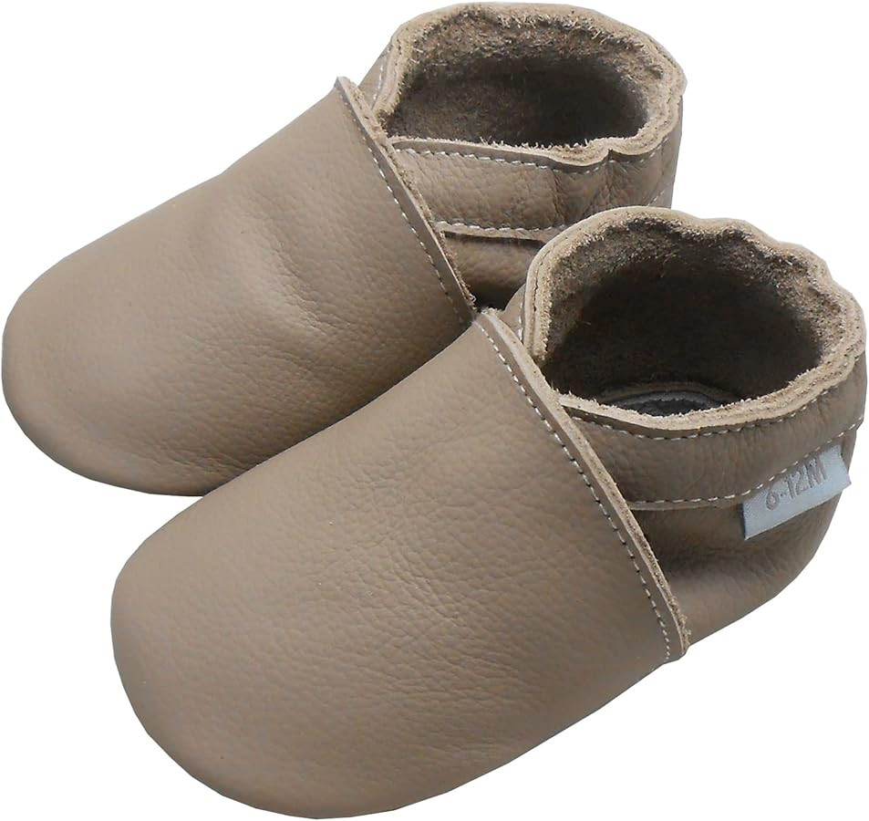 Leather Baby Shoes Boys Girls Moccasins Infant Toddler Slippers Soft Sole Anti-Slip Baby Walking ... | Amazon (US)