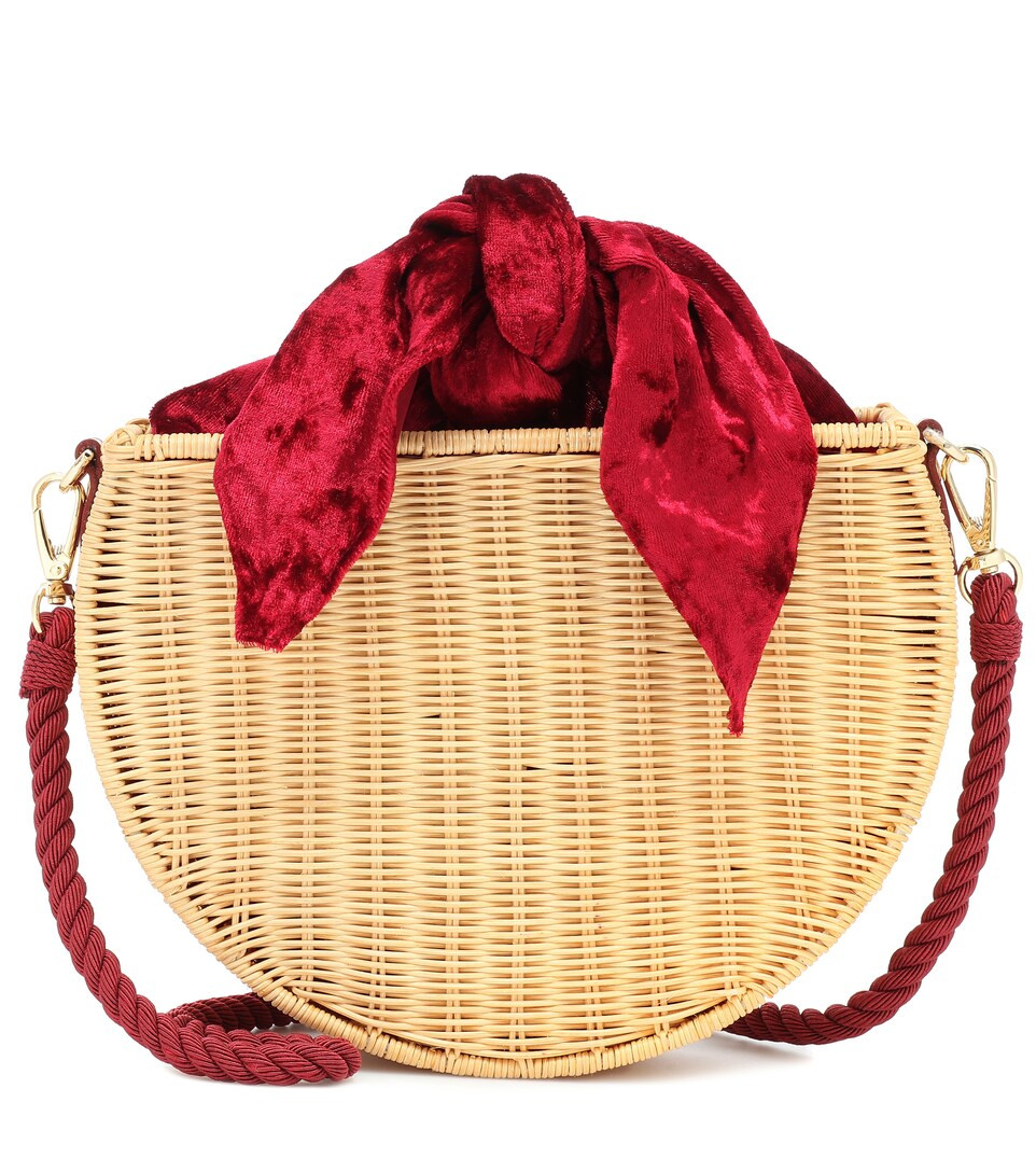 Exclusive to Mytheresa – Dylan velvet and straw tote | Mytheresa (IT)