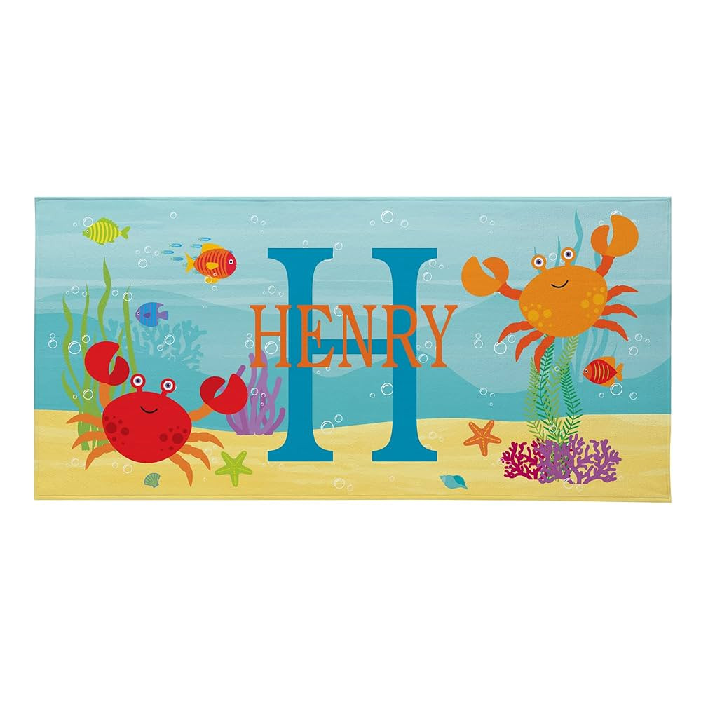 Let's Make Memories Personalized Kids Beach Towel - Custom Monogram & Name with Fun Beach Designs... | Amazon (US)