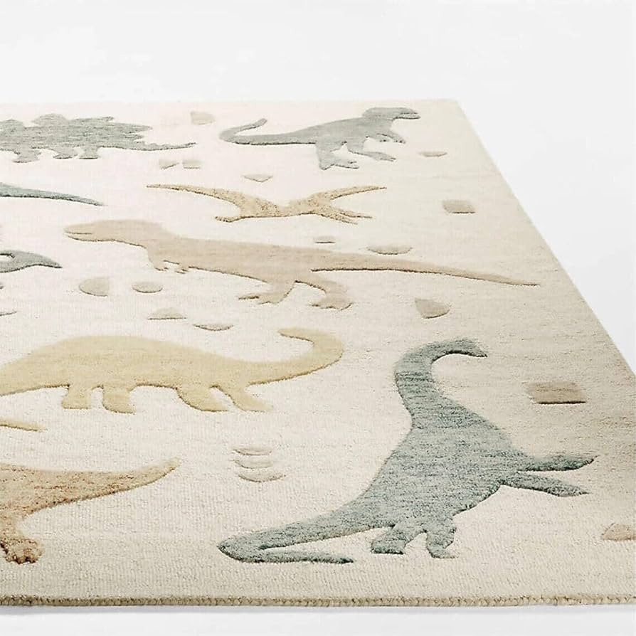 Dino Area Rug – 5’ x 7' – Handmade Wool Area Rugs – Beige – Rugs for Living Room, Bedro... | Amazon (US)