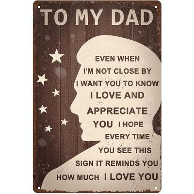 Lomsoe Funny Father's Day Metal Sign To My Dad Sign Vintage Dad Metal Sign Plaque Wall Decor Fathers Day Gift Birthday Gift 8x12 Inches  11.81 | Target