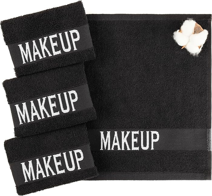 American Soft Linen, Makeup Remover Face Cloth, 100% Cotton Makeup Towels, 4 Packed Face Towels, ... | Amazon (US)