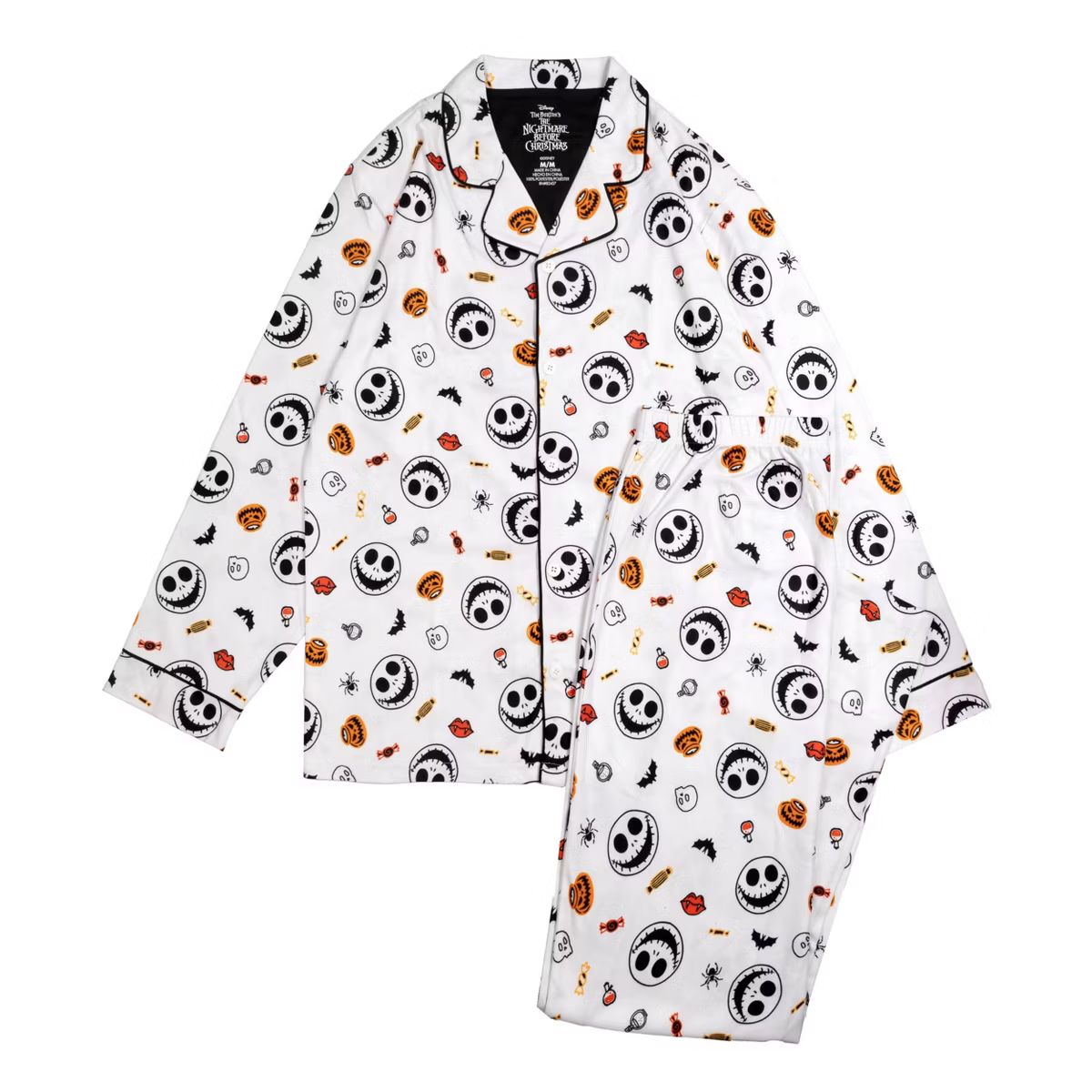 Men's The Nightmare Before Christmas 2pc Coat Pajama Set - White | Target