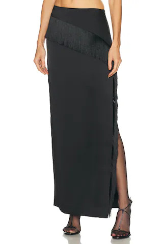 SRG Sandra Silk Skirt in Black | FWRD 