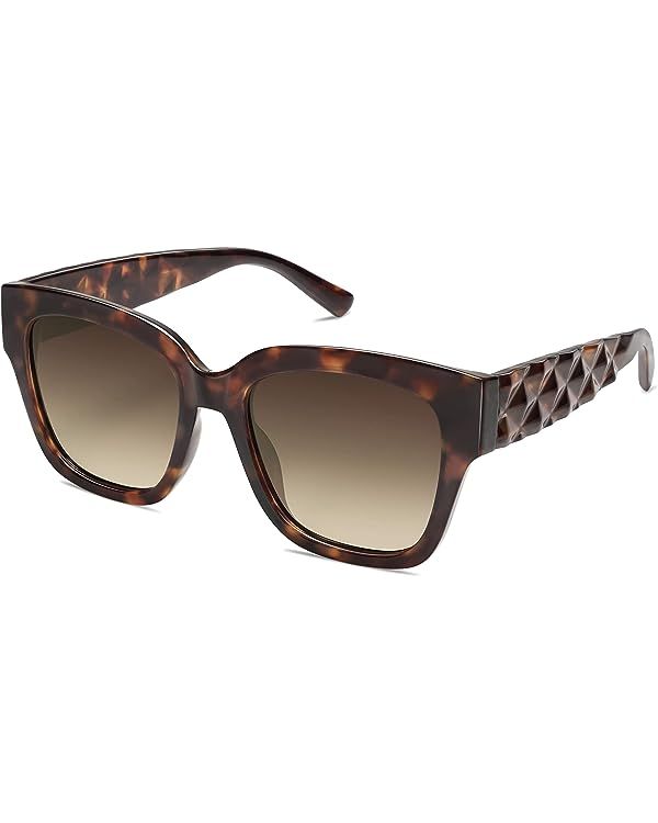 SOJOS Trendy Polarized Square Sunglasses Womens,Retro Oversized Women Thick Sun Glasses SJ2217 | Amazon (US)