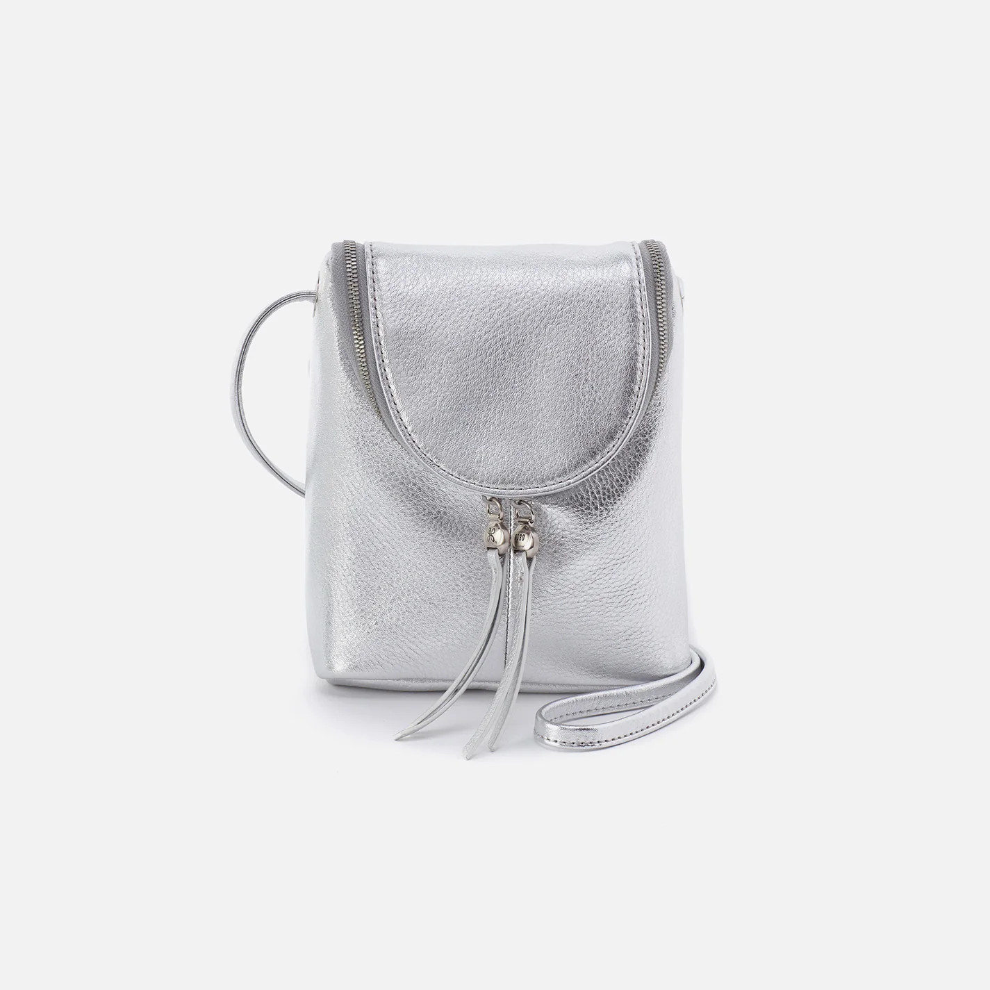 Fern Crossbody in Metallic Leather - Argento | HOBO Bags