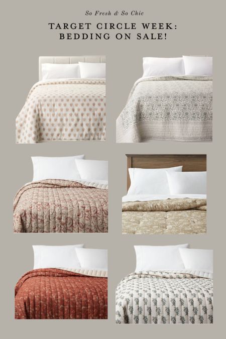 Beautiful and affordable wood block quilts from Target Threshold Studio McGee!
-
Bedding sale - Target circle week sale - blockprint quilts - neutral bedding - Fall bedding - muted color bedding 

#LTKhome #LTKfindsunder100 #LTKsalealert