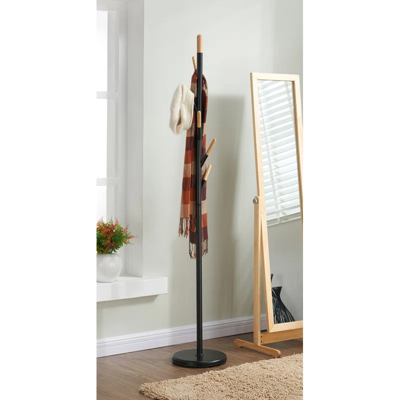 Metal with Solid Wood Hook Coat Rack | Wayfair North America