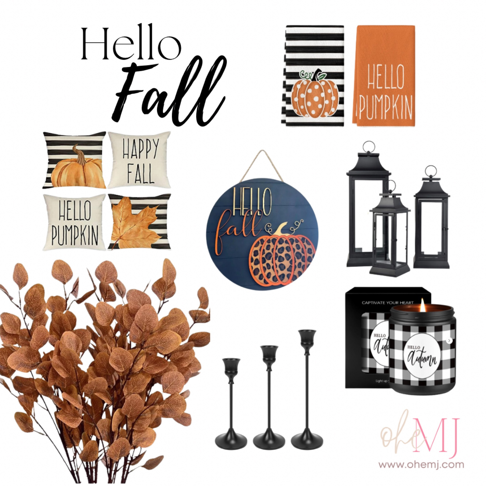 Fall decor
Fall autumn leaves
Black lanterns
Black candle holder
Fall door sign


#LTKHoliday #LTKSeasonal #LTKHome