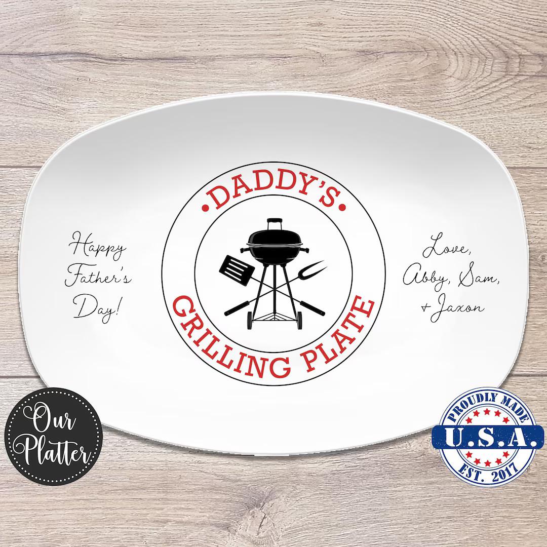 BBQ Grilling Platter Personalized Serving Tray, Father's Day BBQ Gifts, Grilling Plate, Gifts for... | Etsy (US)