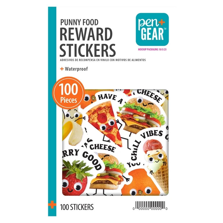 Pen+Gear Food Reward Vinyl Stickers 100 Pack | Walmart (US)