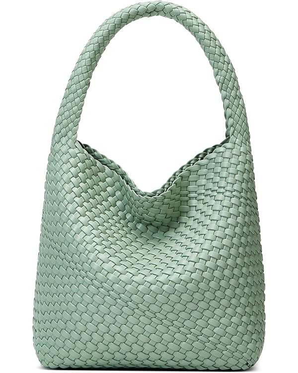 Woven Bags for Women Tote Purse: Vegan Leather Shoulder Handbags - Medium Beach Tote Bags - Handw... | Amazon (US)
