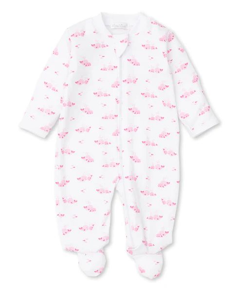 Whale Wishes Pink Zip Footie | Kissy Kissy