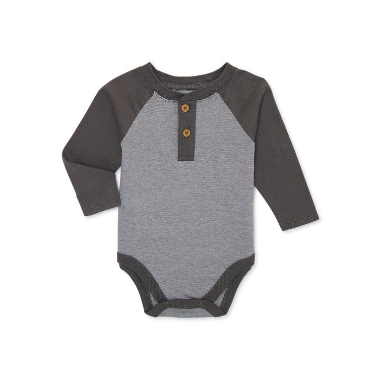 Garanimals Baby Boy Long Sleeve Raglan Bodysuit, Sizes 0-24 Months | Walmart (US)