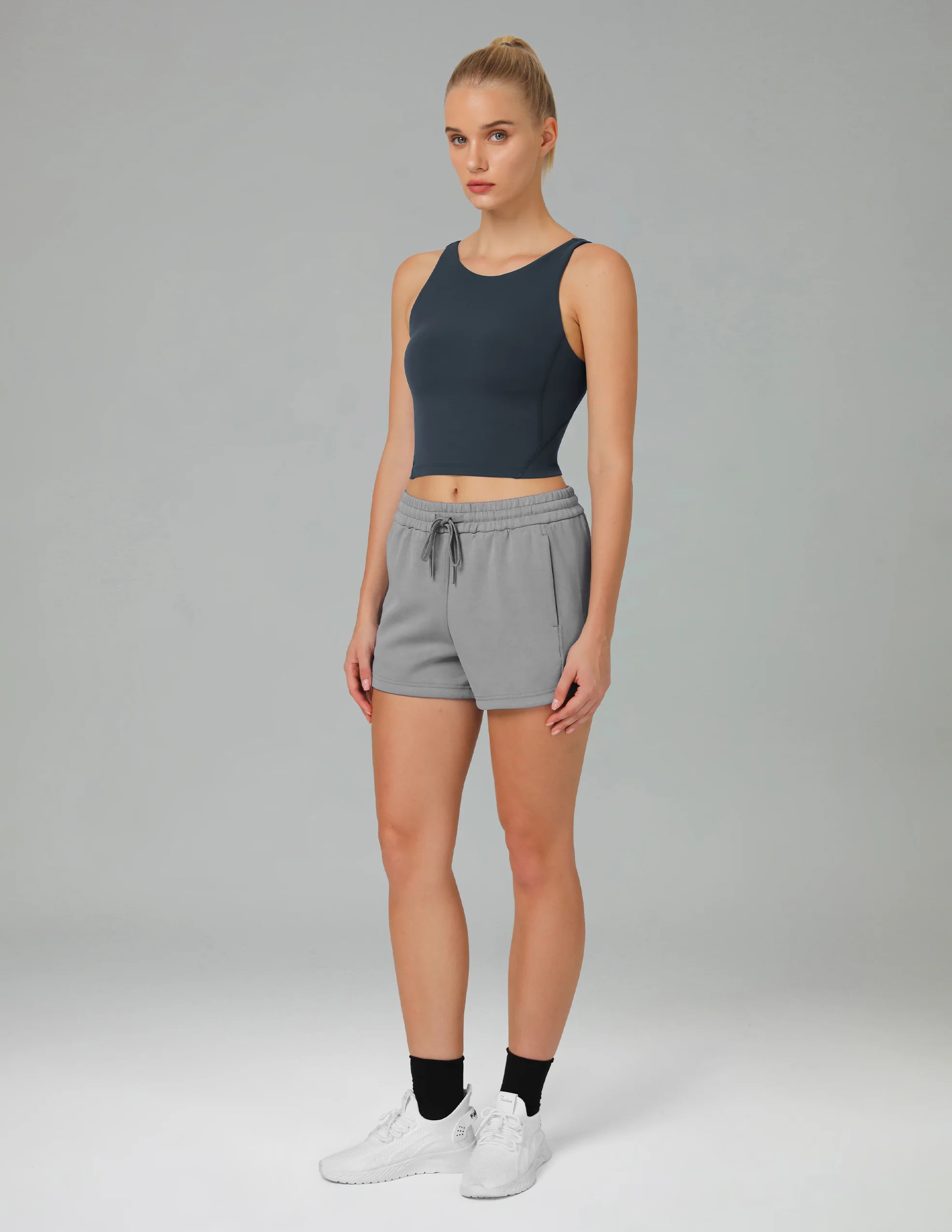 Dreamlux High Neck U-Back Workout Tank Top w/ Removable Padded Cups | Colorfulkoala