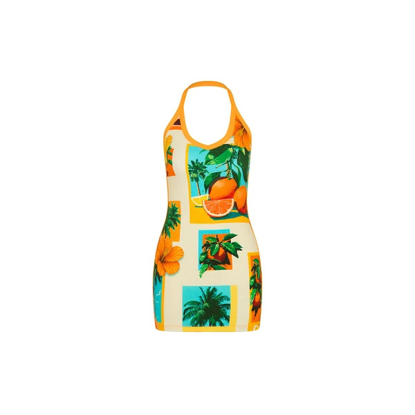 Dip Halter Mini Dress - Citrus Sea | Kulani Kinis US