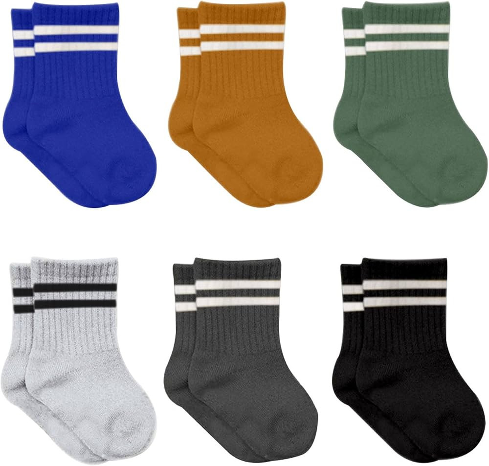 bistyle Baby Grip Ankle Socks 6 Pairs | Newborn Infant Toddlers Socks Anti-Allergic Cotton | Kids... | Amazon (US)