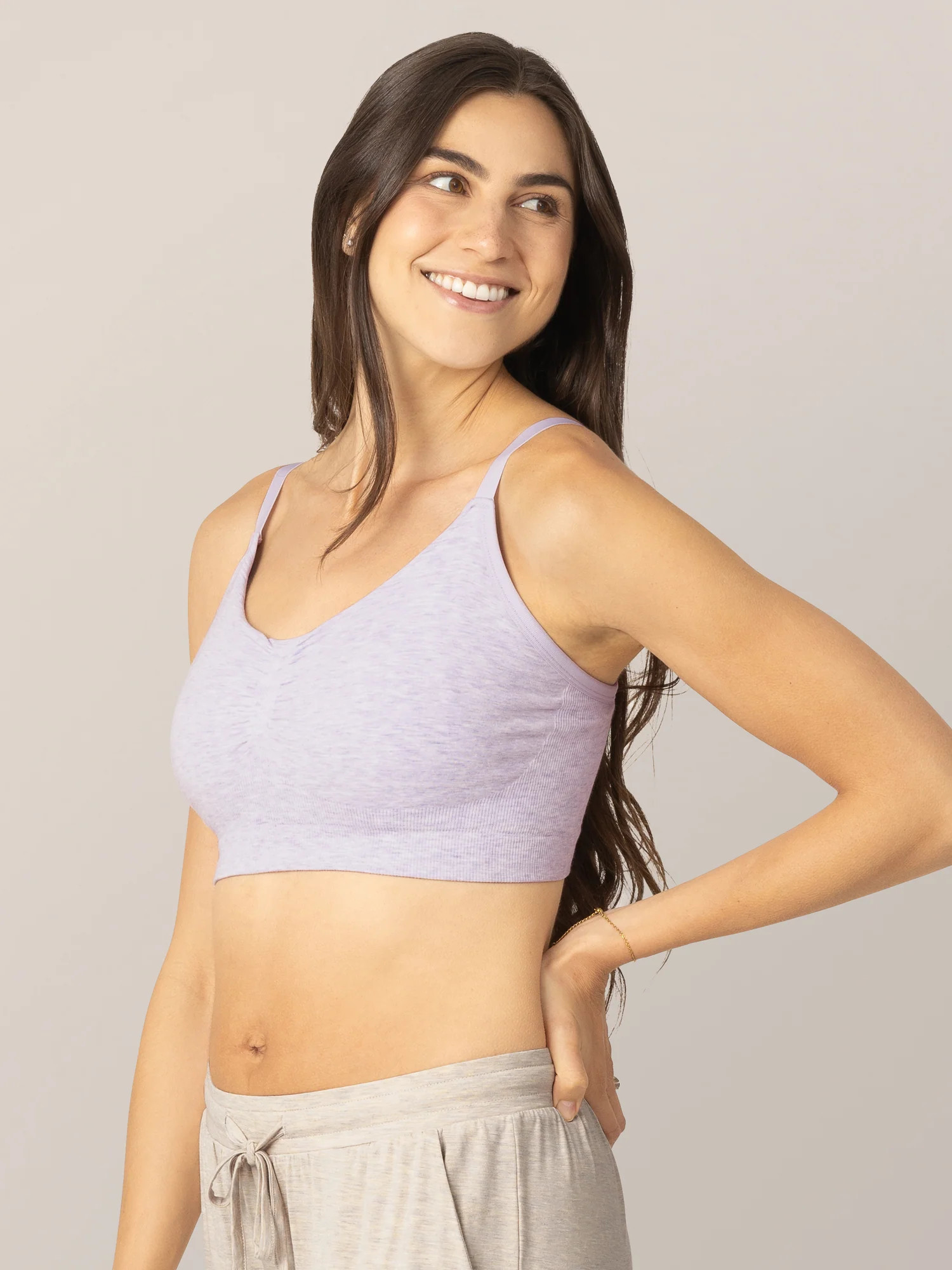 Sublime® Bamboo Hands-Free Pumping Lounge & Sleep Bra | Lavender Heather - Kindred Bravely | Kindred Bravely