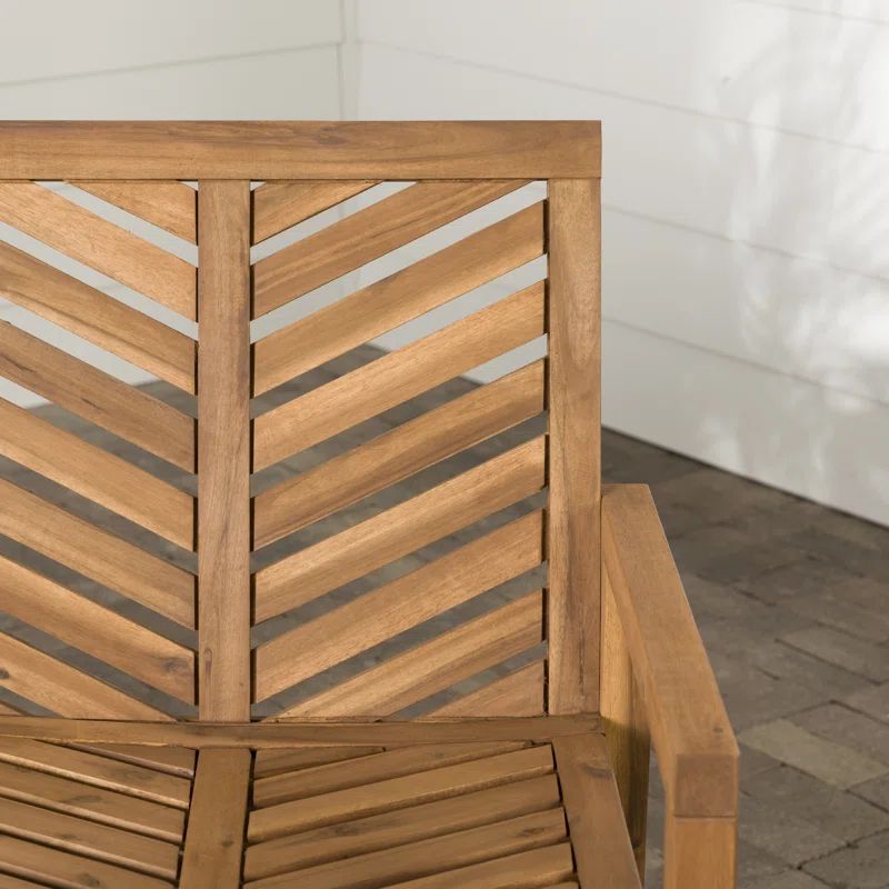 Harbison Chevron Wooden Garden Bench | Wayfair North America