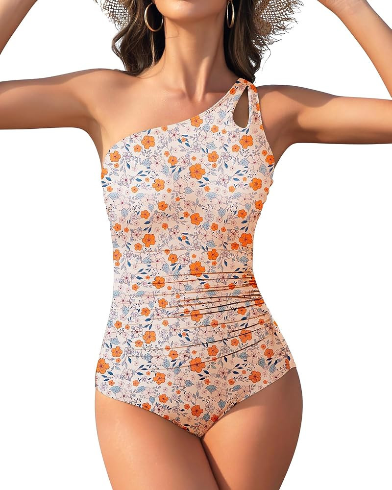 Century Star One Shoulder One Piece Swimsuit Women Tummy Control Modest Bathing Suits Full Covera... | Amazon (US)