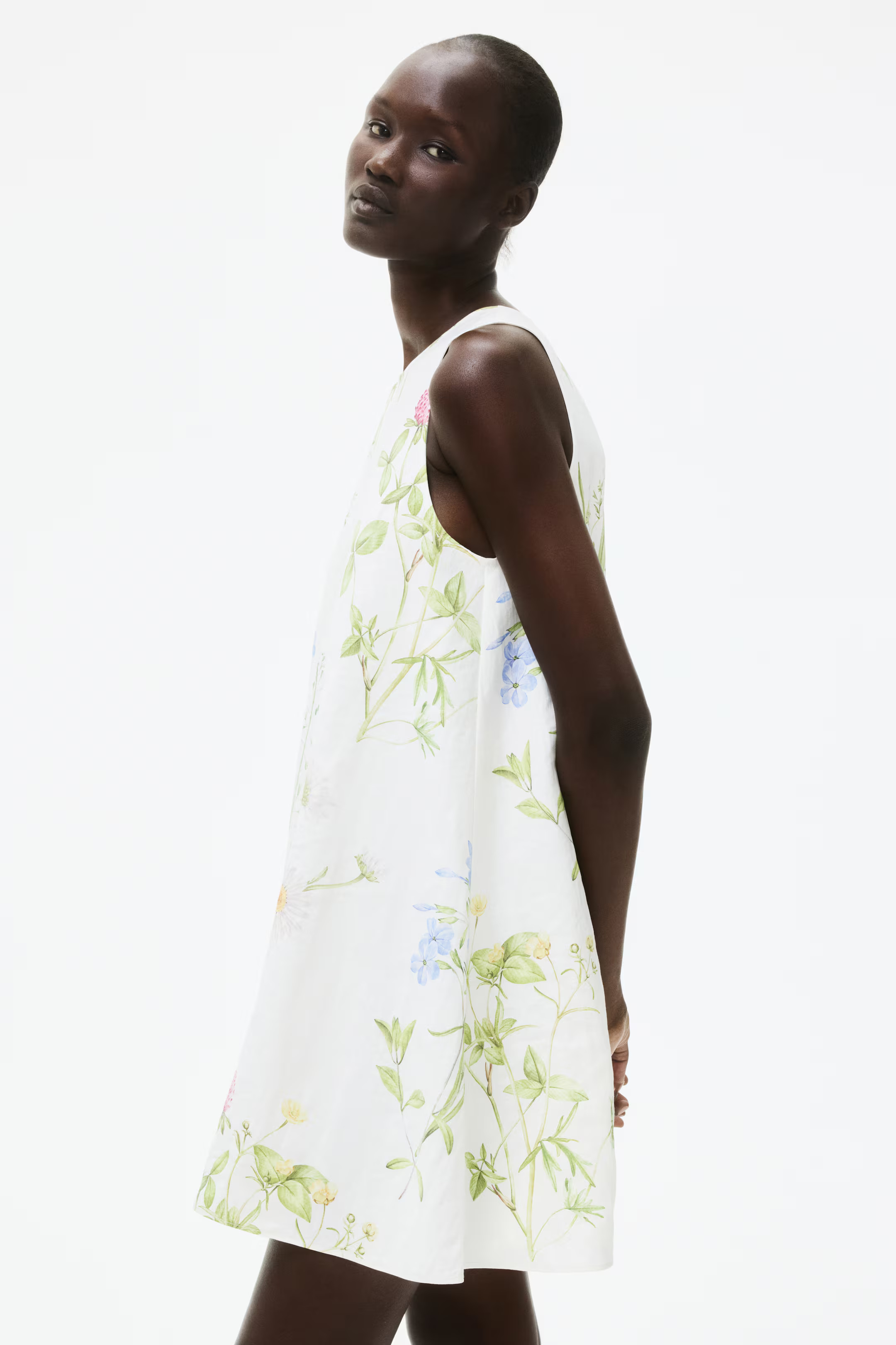 Shift dress - White/floral - Ladies | H&M US | H&M (US + CA)