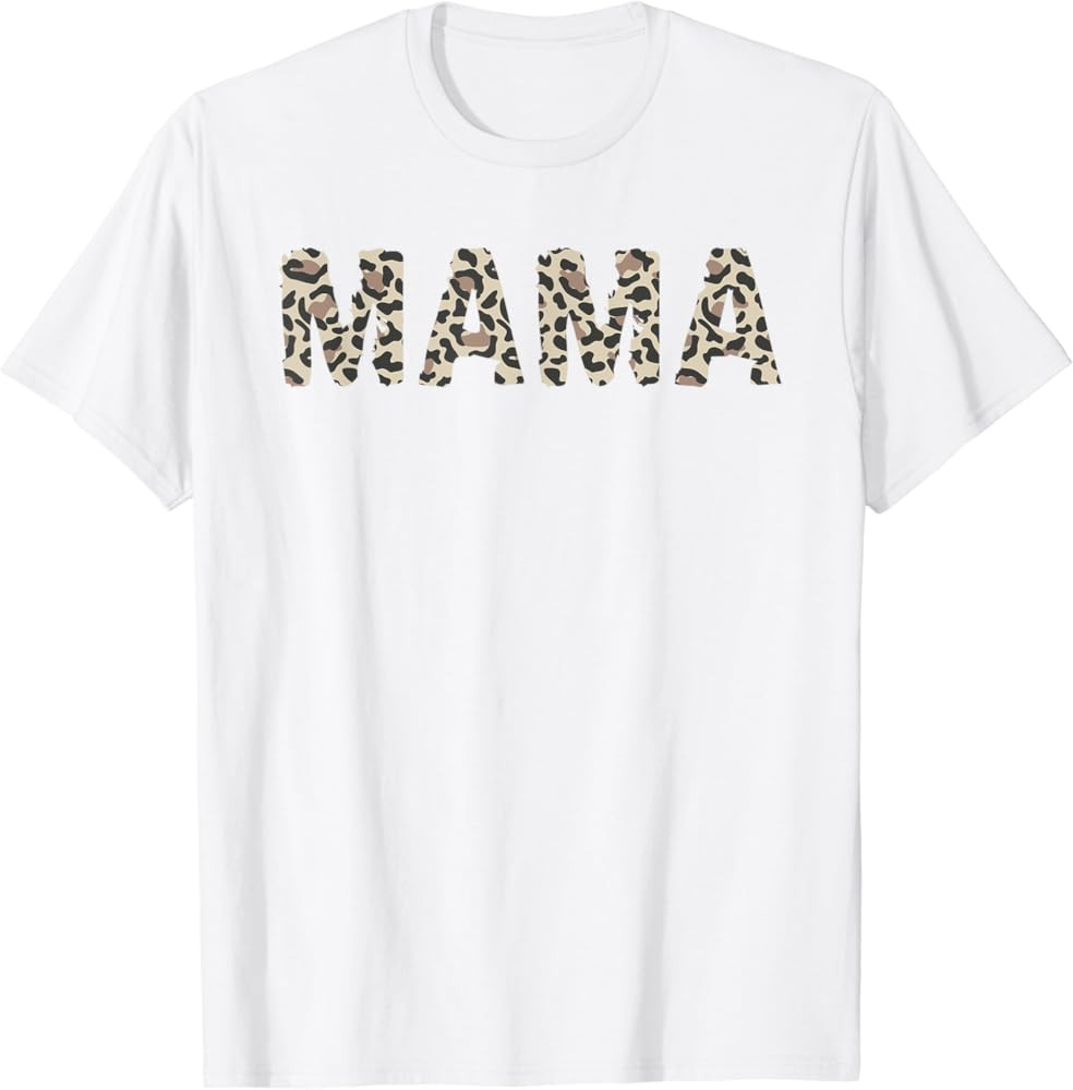 Mama Leopard Cheetah Print Mother's Day Gift T-Shirt | Amazon (US)